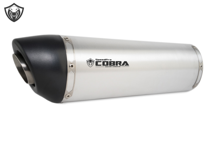 SPEEDPRO COBRA SC3 Slip on amortiguador 200mm mate cepillado con EG-ABE - izquierda-.