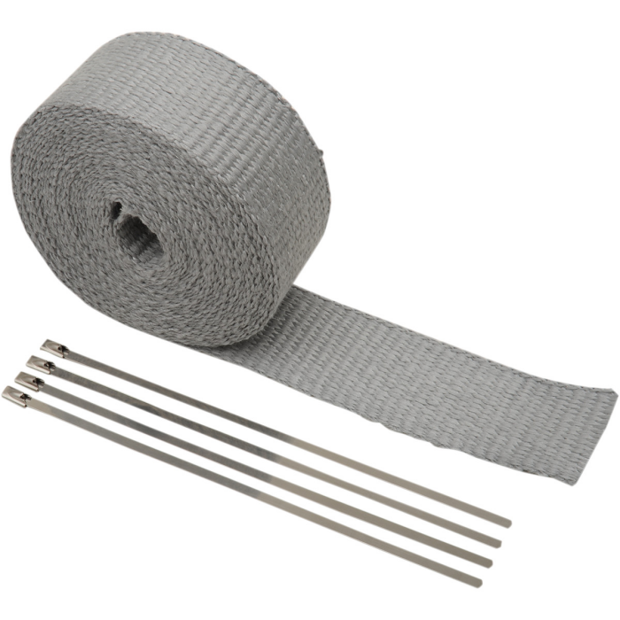 Hitzeschutzband Kit Silber 25 mm x 15 m (1" x 50) mit silbernen Kabelbindern