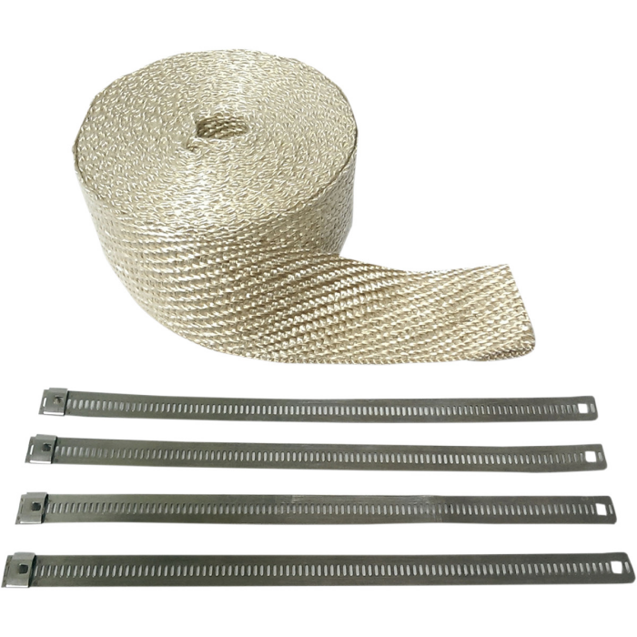 Hitzeschutzband Kit Natural 25 mm x 15 m (1" x 50) mit silbernen Kabelbindern