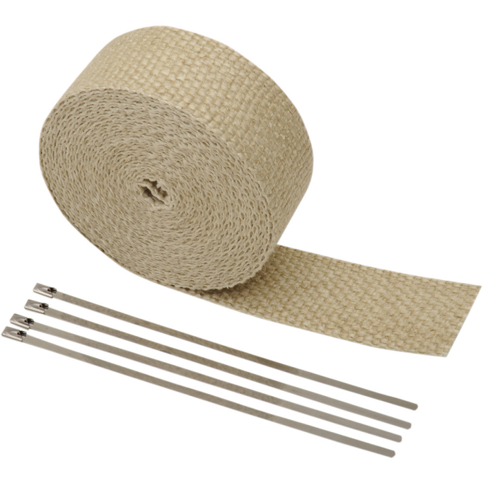 Hitzeschutzband Kit Natural 51 mm x 7,6 m (2" x 25) mit silbernen Kabelbindern