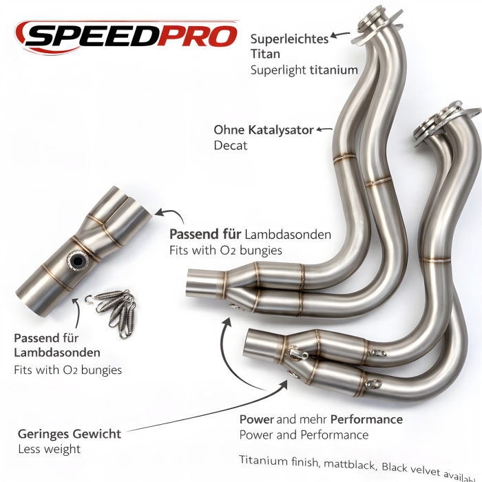 SPEEDPRO De-cat Header/downpipe Kawasaki ZX6 R/RR, 585.93 $